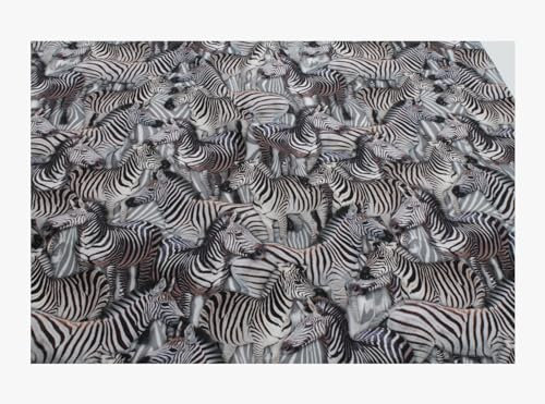 Stoff am Stück Stoff Baumwolle Rips Zebra allover Baumwollstoff Zebras digital beduckt