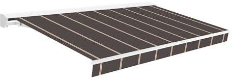 Wasabi – Toldo Exterior Enrollable 4x2,5m Gris y Blanco – Estructura Semicofre de Aluminio - Lona Acrílica Protección Solar UV – Manivela incluida – Regulable en inclinación