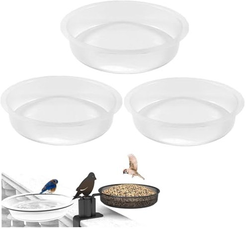 WAXCMXYH Plastic Round Bird Feeder Water Bowl, Wild Birds Seed Feeding Station Tray Bird Bath Bowl, Garden Bird Water Dish Birdbath for for Birds Outside Outdoors
