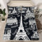 3D Spannbettlaken 140x200 Paris Bettlaken Weiches Atmungsaktiv Spannbetttücher Paris Mikrofaser Spannbetttuch Tiefe Tasche 30 cm Mit 2 Kissenbezügen 80x80 cm ii7053