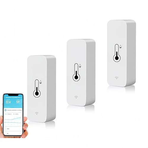Smarte WiFi Thermometer Hygrometer, Bluetooth Innen und Außentemperatur und Feuchtigkeitssensor für Zuhause Iideal für die Verwendung mit Ihrem Luftbefeuchter Entfeuchter Klimagerät