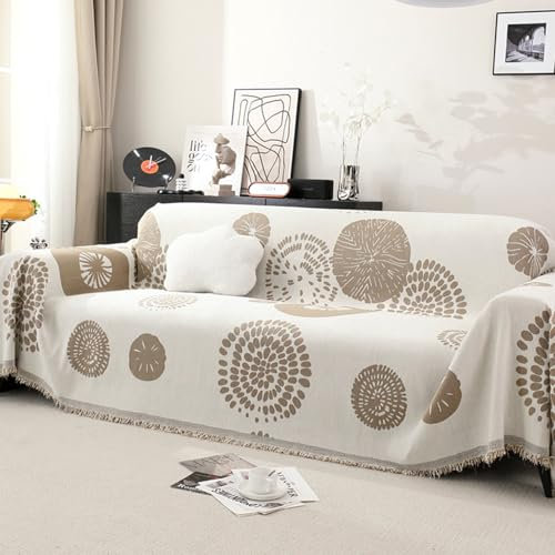 ZCXRYFL Sofa üBerwurfe Decken Wende Sofabezug 1 2 3 4-Sitzer-Weichem Chenille Sofa üBerzug FüR Chaiselongue Schal Bettstuhl L-U-Form Eckcouch SofaüBerwurf FüR Katzen Hunde Kinder(180X300cm,Khaki)