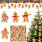 12 Stück Christbaumschmuck Lebkuchen aus Holz natürlich schmücken, Weihnachts Ornamentes Lebkuchenfiguren Deko Anhänger Weihnachtsdeko Lebkuchenmann Für Weihnachtsbaumschmuck