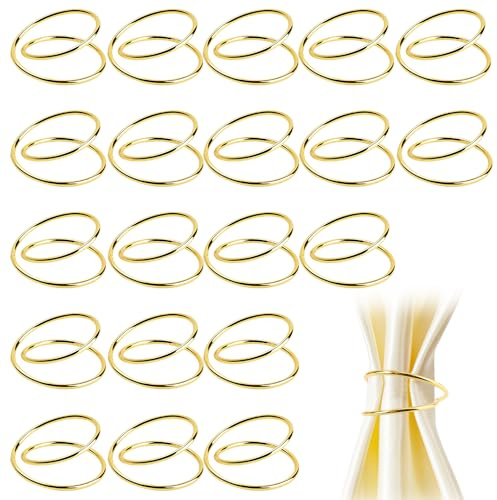 SITAKEGS Gold Serviettenringe, 20PCS Metall Spirale Serviettenringe Schnallen einfache Legierung Serviettenring Serviette, Serviettenhalter Ring für Familie Abendessen Hochzeit Party Weihnachten