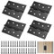4 Piezas Bisagras de Acero Inoxidable para Puerta, Bisagras Puertas Madera, Negro, 100 x 70 mm, con 32 Tornillos, Bisagras Plegables, para Mesas Plegables, Armarios, Guardarropas, Muebles, Jardín