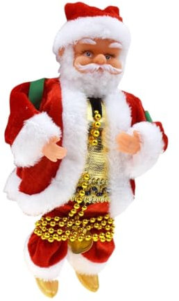 harayaa Kletterseil-Weihnachtsmann mit Musik, Kletter-Weihnachtsmann-Spielzeug, hängende Weihnachtspuppe, Weihnachtsdekoration, Wanddekoration