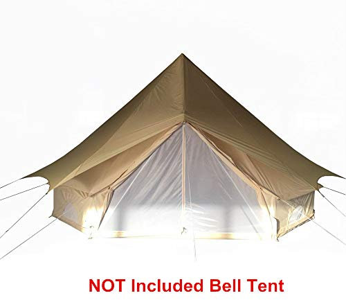 SJHDHDA Großes Luxus-Glockenzelt, 4-Jahreszeiten-Tipi aus wasserdichter Baumwolle, Jurte, mit Loch für den Herdanschluss für Camping und Wandern, Beige Learned extensively