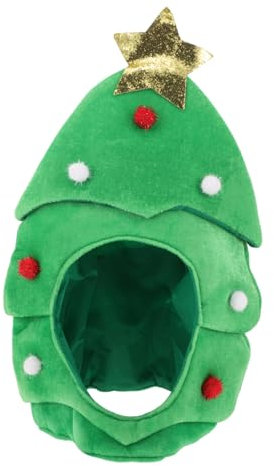 TOPPERFUN Gorro De Arbol De Navidad Forma Sombreros Para Color Pino Temático Divertido Adulto Día Festivo Árbol Condujo Decoración Fiesta Prendas De Cabeza Verde Terciopelo Dorado