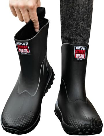 JINGQBD Stivali di Gomma da Donna Pioggia Impermeabili per Esterno E Giardino-nero-40