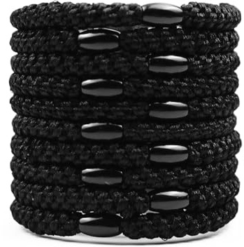 WUBAIYI Lot de 10 élastiques tissés pour cheveux et chouchous pour queue de cheval pour femmes et filles, sans dommages, pour tous les types de cheveux