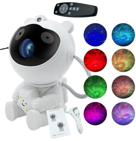 Pavsicgn Proiettore Luce Astronauta,Proiettore Stella Spaziale con Telecomando Luci Notturne - Proiezione Realistica Estetica Stellare Da Soffitto Per Camera Da Letto E Casa Per Adulti Adolescenti