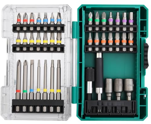 UBESTHS 40-tlg. Schrauberbit und Steckschlüssel Set – Magnetische Bits & Stecknüsse, 1/4 Sechskant, Schraubendreher Bit Set mit Adapter für Bohrmaschine & Akkuschrauber