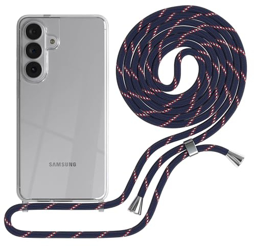 EAZY CASE Handykette kompatibel mit Galaxy S26 Plus Handyhülle mit Umhängeband, Handykordel mit Schutzhülle, Silikonhülle, Hülle mit Band, Stylische Kette für Smartphones, Navy Camouflage
