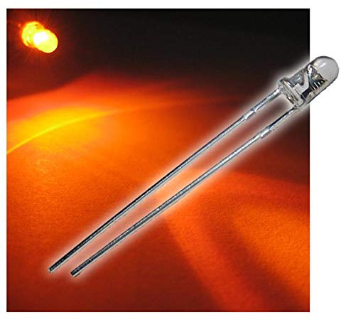 world-trading-net - 100 LEDs 3mm wasserklar orange Typ WTN-3-5000o, Leuchtdiode, bedrahtet, Diode leuchtend, als Bauteil