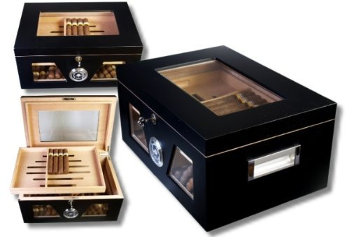 Black Wonderful Kristallglas Humidor V-1320 inkl. Lifestyle-Ambiente Tastingbogen