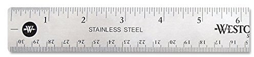 Westcott 10425 GN Ordner Edelstahl Office Lineal mit rutschfester Kork Basis, 30,5 cm