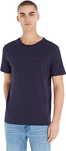 Tommy Hilfiger T-Shirt Homme Manches Courtes Encolure Ronde, Bleu (Navy Blazer), S