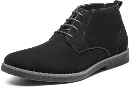 Bruno Marc Stivaletti Chukka Invernali da Uomo Stivaletti Stringati in Pelle Scamosciata Stivali Uomo Desert Boots,Size 41.5,Nero,Chukka