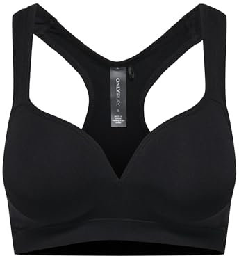 ONLY Play Damen Onpmartine Seamless Sports Bra Opus Sport-BH,,per pack Schwarz (Black Detail:SOLID),Not Applicable(Herstellergröße:M)