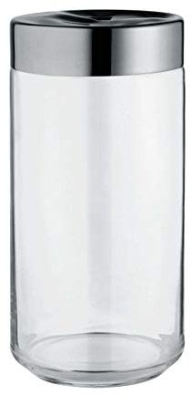 Alessi Julieta LC10 - Hermetisches Design Küchenglas, Glas in Glas mit 18/10 Edelstahldeckel, 150 cl, Rot