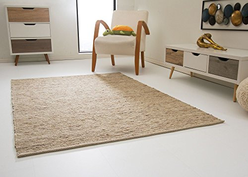 Steffensmeier Leutasch Handwebteppich aus 100% Schurwolle - Natur dunkel, Größe: 170x230 cm