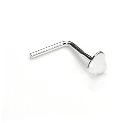 jewellerybox Herz Nasenstecker | 925 Sterling-Silber | L-Form