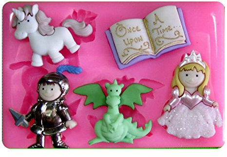 Fairy Tale Princess Unicorn Dragon Knight Silicone Mould Mold for Cake Decorating Cake Cupcake Toppers Icing Sugarcraft Tool by Fairie Blessings