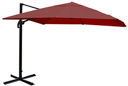 Mendler Gastronomie-Ampelschirm HWC-A96 3x4m Polyester/Alu - bordeaux