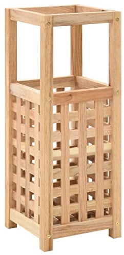 vidaXL Paragüero Madera Maciza Nogal 18x18x50 cm Mueble Paragüas Sombrillas
