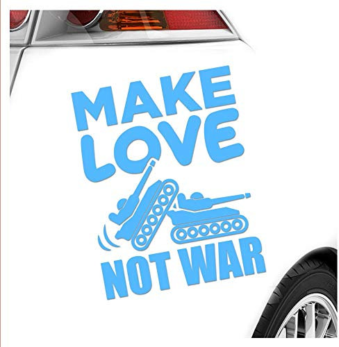 Kiwistar - Autoaufkleber - Make Love not War - Lichtblau - 30x23cm - Aufkleber Auto, Laptop, Fahrrad, LKW, Motorrad mehrfarbig JDM Decal Racing