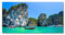 Tulup Glas-Bild Wandbild aus Glas - Wandkunst - Wandbild hinter gehärtetem Sicherheitsglas - Dekorative Wand für Küche & Wohnzimmer 100x50 - Landschaften - Boote Thailand - Grün