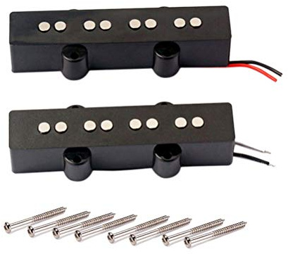 4-saiten Jb Bass Tonabnehmer Satz Gmb07 Offen Schwarz | Metall Ausführung, Schrauben und Federn Enthalten, für 4-string Bassgitarre
