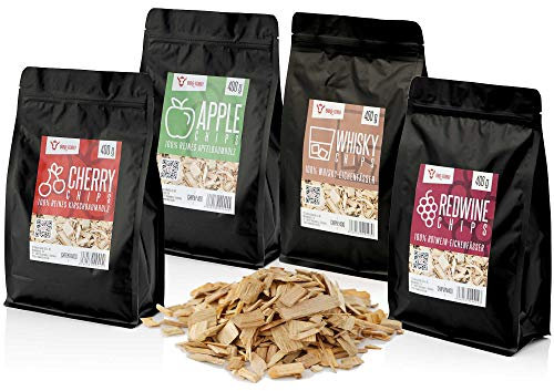 BBQ-Toro Smoker Chips Set | 4 Sorten Räucherchips à 400 gr | rauchintensive Smokerchips aus 100% Holz | Grillchips für Gasgrill, Smoker, BBQ
