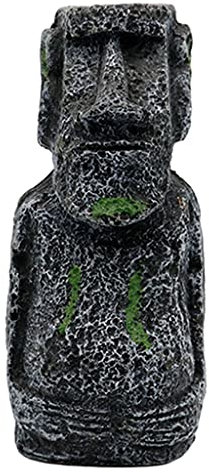 Fenteer Harz Osterinsel Moai Monolith Statue Aquarium Aquarium Outdoor Gartendekorationen Desktop Ornamente Blumenbeet Landschaft Ornamente, 5x3x12cm