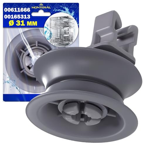 1 Pièce Roulette Lave Vaisselle pour Panier Superieur Ø 31 mm avec le Code Original 00611666 611666 00165313 165313 pour Bosch pour Siemens - MONTERAL