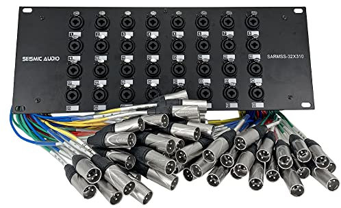 Seismic Audio SARMSS-32x310-32 Channel XLR TRS Combo Splitter Snake Cable - 3' and 10' XLR Trunks
