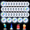 luolety Lot de 35 Dessous de Verre à LED, Autocollants LED pour Bar, Tunnel, Liqueur, Bouteille de Liqueur Tapis de Tasse pour Verre Lumière Clignotante pour fête, Mariage (coloré)