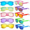 FSMILING Lot De Lunettes De Soleil Couleur Neon Lunettes De Soleil Miroir Pack Lunettes De Fete Pour Femmes Hommes Adulte (10 Pack)