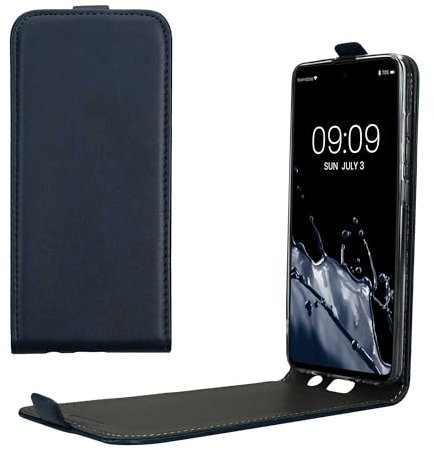 kwmobile Schutzhülle kompatibel mit Samsung Galaxy A51 - Hülle Handy - Flip Case Handyhülle Dunkelblau