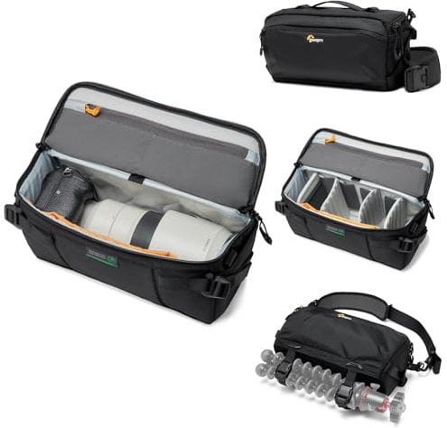 Lowepro ProTactic Lite SLX 120 AW III Kamera-Umhängetasche, Profi-Kamera, Regenhaube, leichte Crossbody-Umhängetasche, für Fotografen, Videografen, Volumen 5 l, für DSLR/spiegellose Kameras