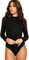 GOSTYLES® Womens Long Sleeve Turtle Neck Ballet Dance Bodysuit Leotard, Ladies Casual Plain Stretch Fit Gymnastic Top (Black, S-M)