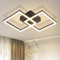 ZMH LED Deckenlampe Deckenleuchte Flur - Flurlampe Schwarz Modern Design Warmweißes 3000K Schlafzimmerlampe 47CM Metall Quadratische 24W Deckebeleuchtung für Schlafzimmer Wohnzimmer Küche Büro