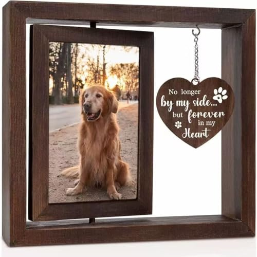 Erinnerung Hund Katze Bilderrahmen, Holz Bilderrahmen mit Gedenkbedeutung ,Geschenk für Hundebesitzer Katzenbesitzer,Gedenkrahmen für Verlust von Haustier, Verlust Sympathie Geschenk,Tischdekoration