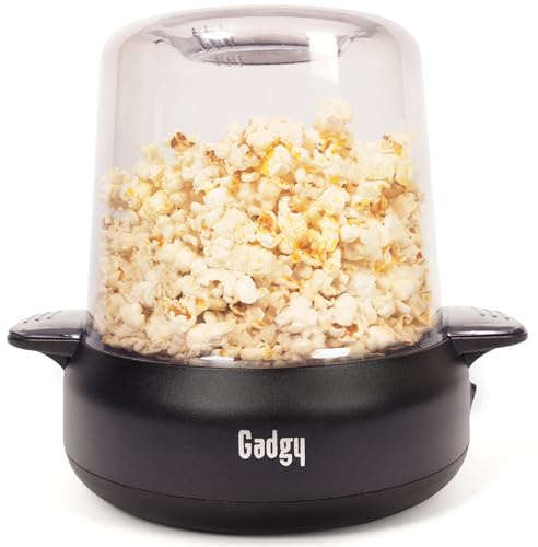 Gadgy Palomitero Premium 4.5L - Máquina de Palomitas 500W Negro Mate - Palomitera con Revestimiento Antiadherente y Varilla Mezcladora - Palomitero Eléctrico Ideal para Cine en Casa