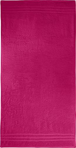 REDBEST Duschtuch New York Fuchsia Größe 70x140 cm - leichte, weiche Qualität, saugstark, sehr strapazierfähig, 100% Baumwolle