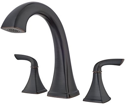 Pfister RT6–5bsk Bronson Spültischmischbatterie 3-Loch Roman Tub Wasserhahn in Nickel gebürstet Transitional 3-Hole Tuscan Bronze