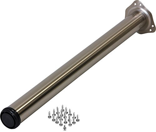 IB-Style - Einzel- Tischbein/Möbelfuß | inkl. Befestigungsschrauben | 18 Variationen | Höhenverstellbar | Ø: 60 mm, Form: Rund | silbermatt | 71 cm