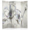 Feeby Paravent Blumen Shabby Chic 145x180 cm 4 Teilig Modern Design beidseitig Raumteiler Wandschirme Foto Trennwand Raumtrenner Sichtschutz Spanische Wand auf Leinwand Bedruckt Vintage Mohn Weiß Pink