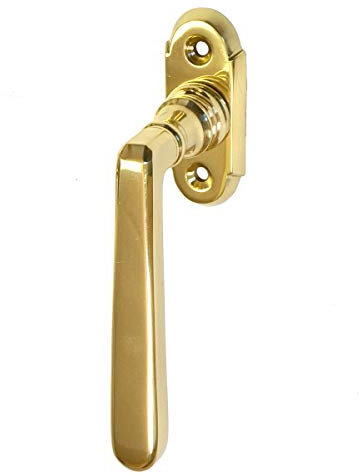 Ventano antiker Fenstergriff Modell ‘‘Alt Wien’‘ Messing poliert Fensterolive – handgefertigt nach historischem Vorbild