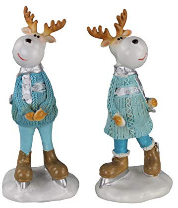 GMMH Design Hase Osterhase Paar Osterdeko Ostern Dekoration Figur (Hirsch 17 cm LN25-7)